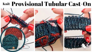 How to Knit the Provisional Tubular Cast On into 1 x 1 ribbing in the round [upl. by Publius257]