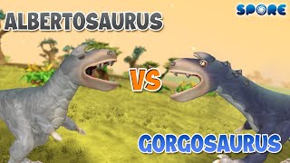 Albertosaurus vs Gorgosaurus  Tyrannosaur Faceoff S1E3  SPORE [upl. by Amle]