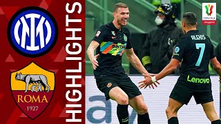 Inter 20 Roma  Džeko amp Sánchez Goals Send Inter Through  Coppa Italia Frecciarossa 202122 [upl. by Artened]