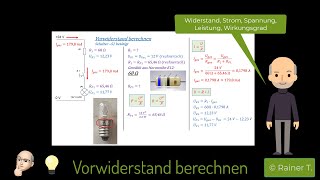 Vorwiderstand für eine Glühlampe berechnen [upl. by Lytle754]