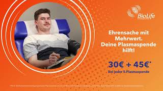 BioLife Plasmazentrum  Ehrensache  Plasma spenden  Alex [upl. by Roshan]