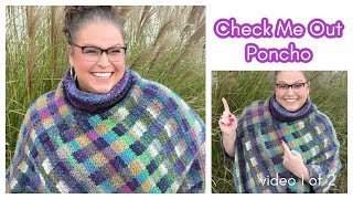 BEGINNER FRIENDLY CROCHET  Check Me Out Gingham Plaid Crochet Poncho  Free Pattern  Video 1 of 2 [upl. by Asilehc]