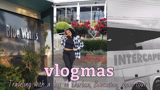 vlogmas  TRAVEL WITH ME TO DURBAN USING BUS  BAECATION  ROOM TOUR  BLUE WATERS HOTEL modie m [upl. by Lowry]