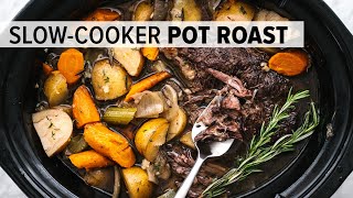 SLOW COOKER POT ROAST  an easy crock pot roast for dinner [upl. by Gaal]