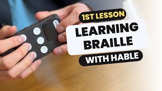 How to start typing in braille  Learning braille with the Hable One  First Lesson [upl. by Grae]