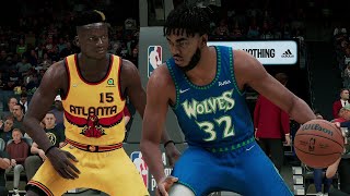 NBA 2K22 NEW NIKE CITY JERSEYS  NBA 75 Anniversary  Timberwolves vs Hawks NBA 2K22 Gameplay PS5 [upl. by Ativla]