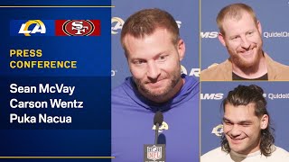 Sean McVay Carson Wentz amp Puka Nacua Address The Media Following Week 18 Win Against The 49ers [upl. by Yonah]