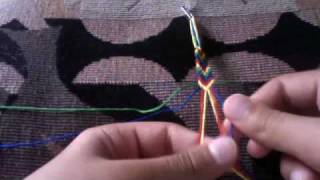 Friendship bracelet quotVquot pattern tutorial A2 [upl. by Joost]