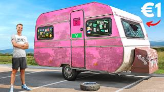 €1 Caravan Transformeren tot Luxe Caravan [upl. by Martsen454]