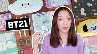 Testing BT21 Stationery ✧ journal kits notebooks washi tapes [upl. by Odnamra]