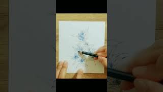 Gentian💠gentiandrawinggentiancolorpencilsartflowerpainting [upl. by Cantu]