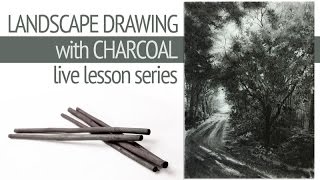 Landscape Drawing with Charcoal [upl. by Ulrikaumeko]