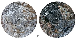 Virtual Microscope Σταυρόλιθος Ανδαλουσίτης Βιοτίτης  Staurolite Andalusite Biotite [upl. by Ellierim]