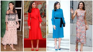 Most beautiful queen Letizia of Spain fashion styleMost iconic looks and outfits of queen Letizia [upl. by Htebazileharas]