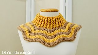 Como tejer Cuello Pechera crochet paso a paso [upl. by Ocker987]