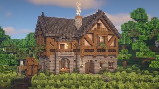 Minecraft Big Cottage House Tutorial [upl. by Adnarb363]