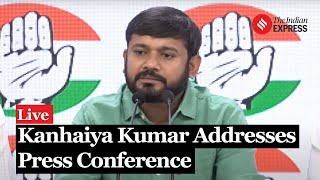 Congress Press Conference Kanhaiya Kumar Addresses Press Conference At AICC HQ In Delhi [upl. by Alleoj622]