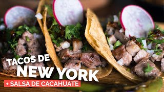 Tacos de NEW YORK  Salsa de Cacahuate paso a paso  La Selección del Parrillero CAFISON [upl. by Nnylram]