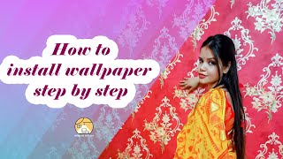 Finally Showing You Peel and stick wallpaper how to install wallpaper step by step [upl. by Cecilia]