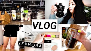 Press on Nails Curly Hair Working Out Sephora Sale Haul Canon m50Yikes  VLOG [upl. by Shippee346]