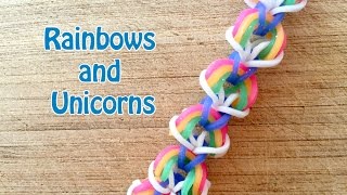 EASY Rainbow Loom Pattern Rainbows and Unicorns No Loom [upl. by Lach]