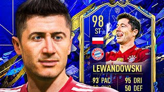 LEWANGOALSKI 🔥 98 TOTY LEWANDOWSKI PLAYER REVIEW  FIFA 22 Ultimate Team [upl. by Ydneh]