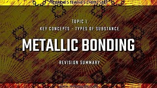 GCSE Chemistry 19 Metallic Bonding Revision Summary [upl. by Jessie]