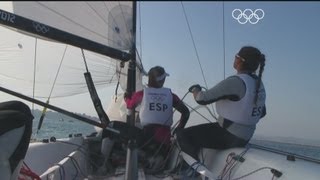 Womens Sailing Elliott 6M KnockOut SemiFinal  London 2012 Olympics [upl. by Chev]