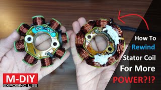 How To Rewind Stator Coil In A Motorcycle Stator Upgrade For More POWER [upl. by Aserehs]