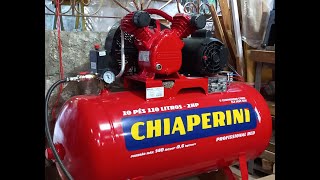 COMPRESSOR Chiaperini Red 10110 l 140lbf 2hp LIGAÇAO ELETRICA 220V CONTATORA TROCA FILTROS AR [upl. by Nayrb]