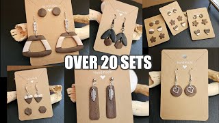 HANDMADE POLYMER CLAY EARRINGS THAT LOOK LIKE WOOD DIFFERENT STYLES [upl. by Erfert323]