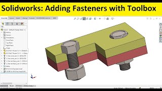 How to add Nut amp Bolt in Solidworks Assembly Solidworks Toolbox [upl. by Nodnas]