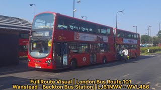 Full Route Visual London Bus Route 101 Wanstead  Beckton [upl. by Naletak]