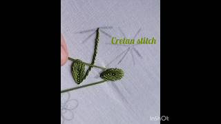 Cretan stitch leaf embroidery embroidery handembroidery stitchestaanka shortsviral yt [upl. by Fradin]