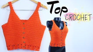 TOP CROCHET Blusa Tejida Ideal para PRINCIPIANTES [upl. by Udella862]