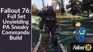 Fallout 76 Full Set Unyielding Power Armor Sneaky Commando Build Can she sneak [upl. by Kliman546]