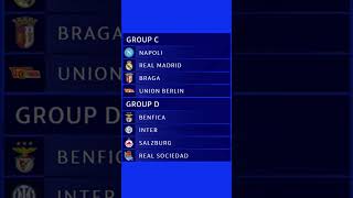 UEFA Champions League 2324 Group Stage Draw ucl championsleague shorts [upl. by Lubbock421]