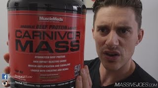 MuscleMeds Carnivor MASS Gainer Protein Powder Supplement Review  MassiveJoescom Raw Review [upl. by Mukerji]