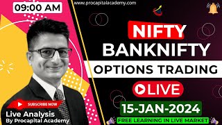 15 January Live Trading  Nifty Banknifty Live Options Trading  Nifty 50 Live nifty50 live [upl. by Belak]