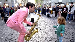 the child ENJOYS this SONG  Ameno  Era  Saxophone Cover Daniele Vitale [upl. by Nevak]