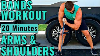 Resistance Bands Arms and Shoulders Workout  20 Minutes [upl. by Grizel]