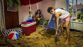 CONSTRUIMOS UNA PLAYA EN NUESTRA HABITACIÓN 🏖 shorts [upl. by Assirrac]