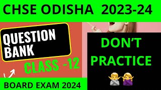 CHSE Question bank Odisha class 12 question bank 2024  Less time invest get high marks [upl. by Andromache]