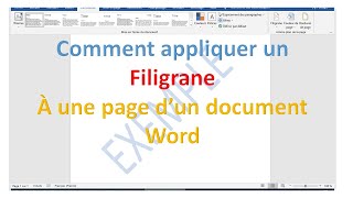 comment appliquer un filigrane sur un document Word 2016 et 2019 [upl. by Delila]