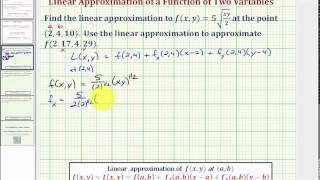 Find a Linear Approximation to a Function of Two Variables and Estimate a Function Value [upl. by Ynohta84]