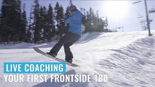 Live Coaching Your First Frontside 180 [upl. by Annodahs]