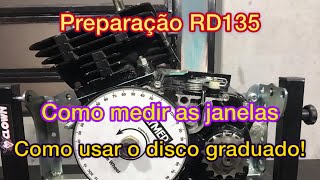 Medindo o tempo das janelas de um cilindro 2 tempos com disco graduado [upl. by Sivad]