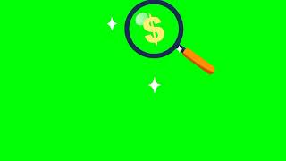 Money Searching magnifying Glass  Animation Green screen  No copyright [upl. by Juback]