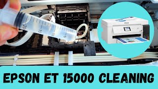 Epson ET 15000  Not Printing Black Color or Blank Pages  Printhead Cleaning FIXED [upl. by Gavan]