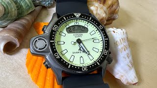 Citizen Promaster Aqualand Depth Meter JP200709W [upl. by Ardnas]